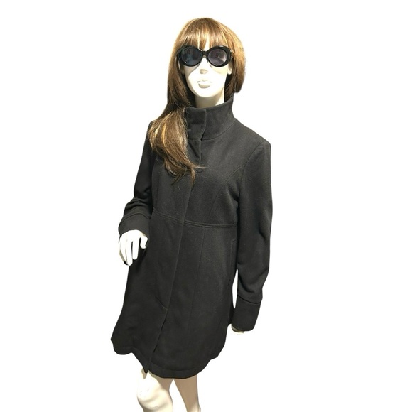 Colebrooke Black Size L Wood Blend Coat - Picture 2 of 6